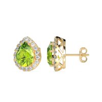 Classic Pear shape Halo Stud Earrings