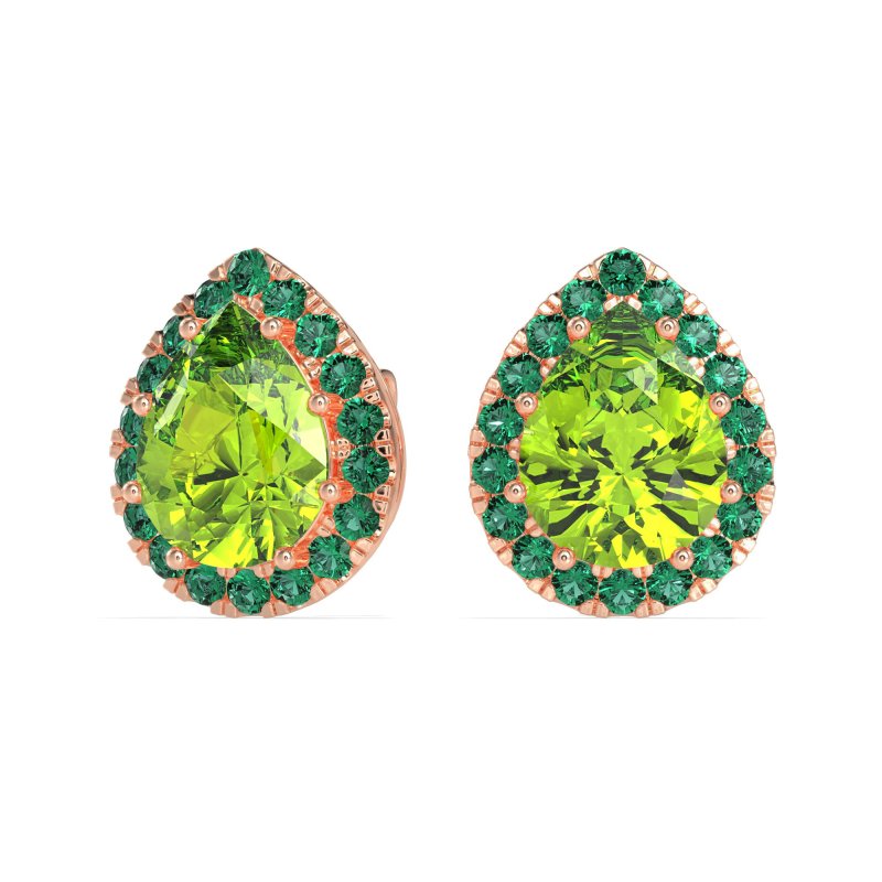 Classic Pear shape Halo Stud Earrings