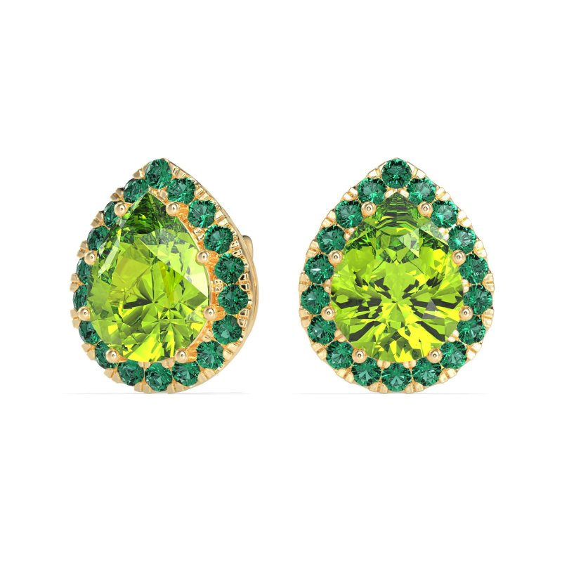 Classic Pear shape Halo Stud Earrings