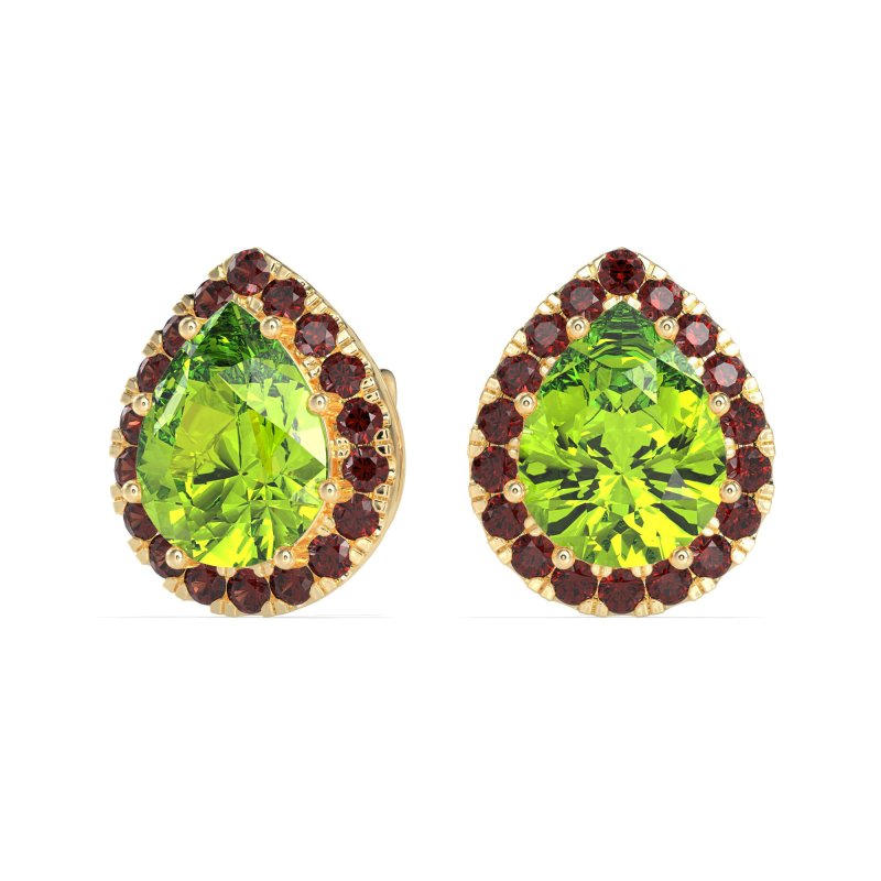 Classic Pear shape Halo Stud Earrings