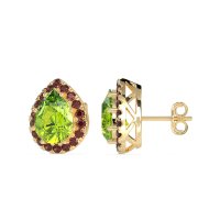 Classic Pear shape Halo Stud Earrings