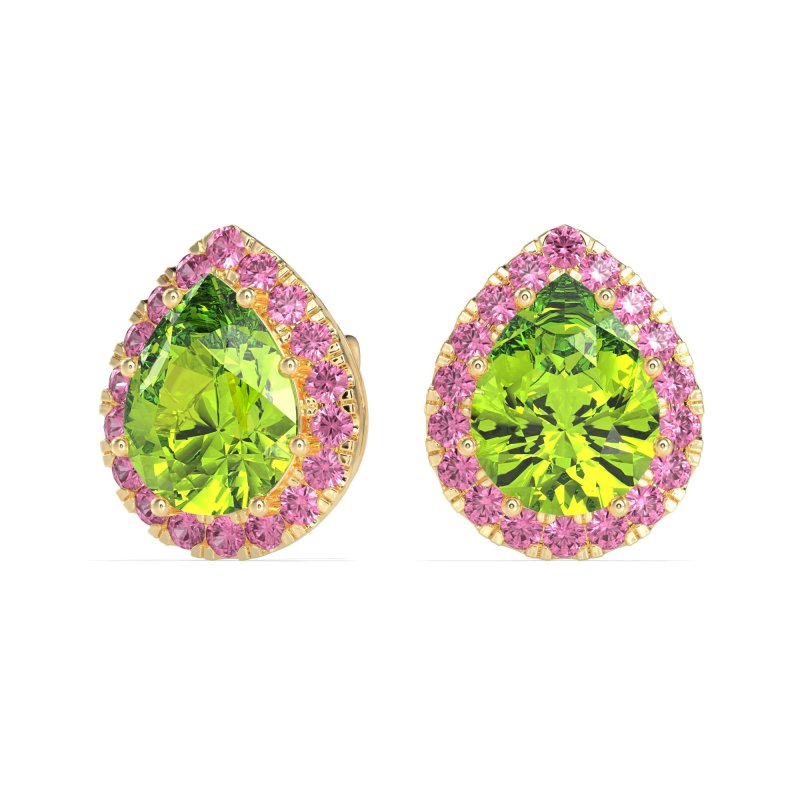 Classic Pear shape Halo Stud Earrings