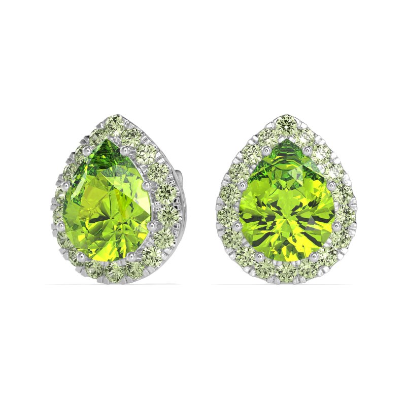 Classic Pear shape Halo Stud Earrings