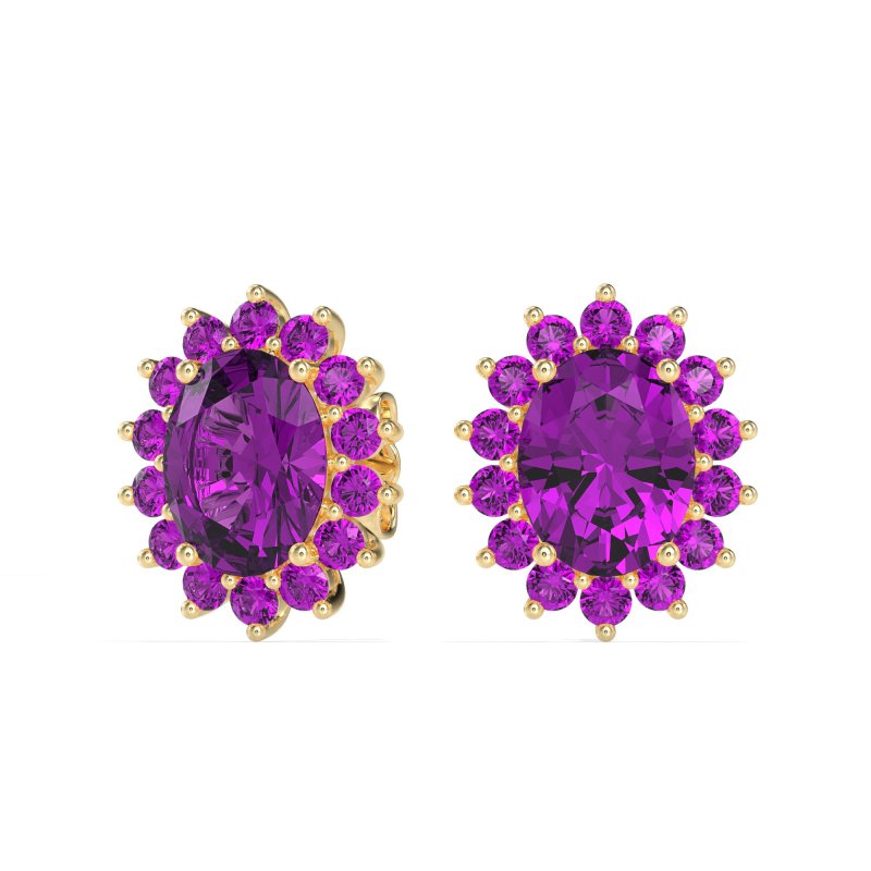 Princess Diana Oval Halo Earrings