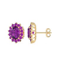 Princess Diana Oval Halo Earrings