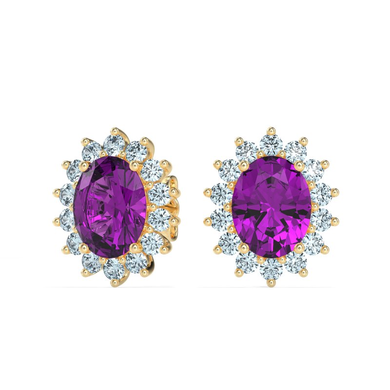 Princess Diana Oval Halo Earrings