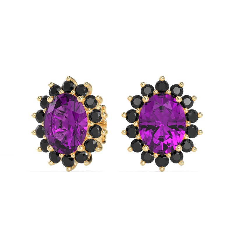 Princess Diana Oval Halo Earrings