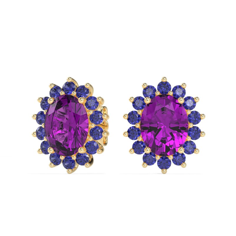 Princess Diana Oval Halo Earrings