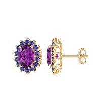 Princess Diana Oval Halo Earrings