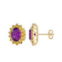Princess Diana Oval Halo Earrings