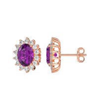 Princess Diana Oval Halo Earrings