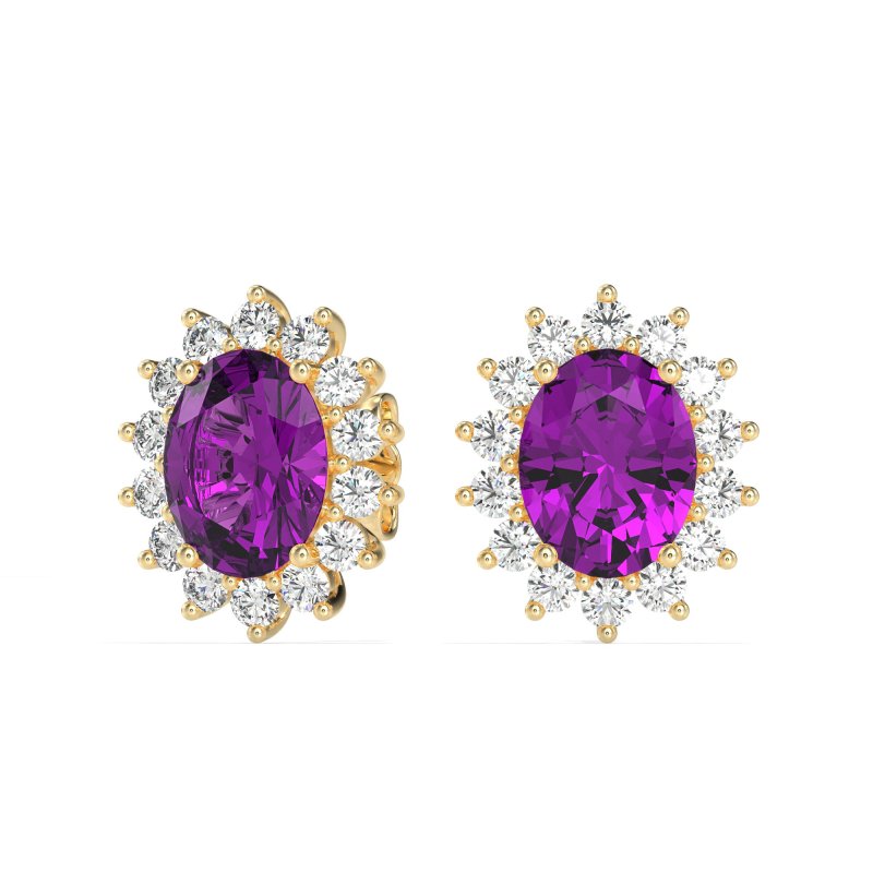 Princess Diana Oval Halo Earrings