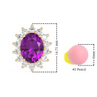 Princess Diana Oval Halo Earrings