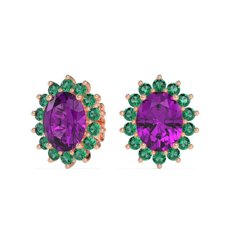 Princess Diana Oval Halo Earrings