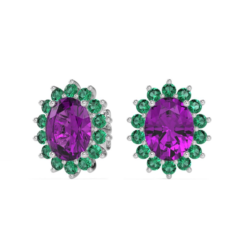 Princess Diana Oval Halo Earrings