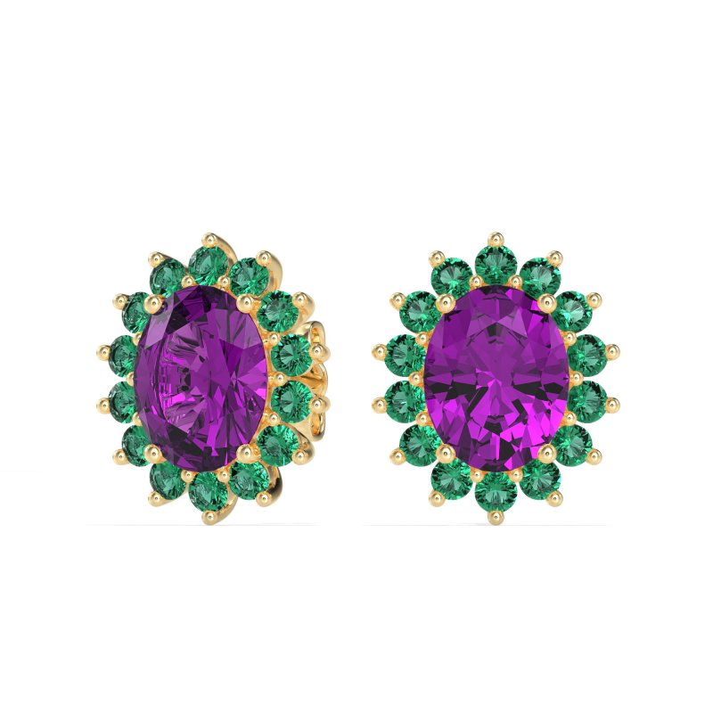 Princess Diana Oval Halo Earrings