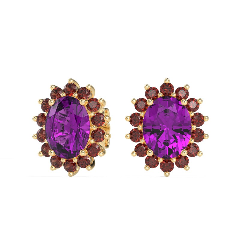 Princess Diana Oval Halo Earrings