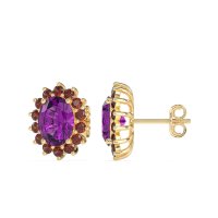 Princess Diana Oval Halo Earrings