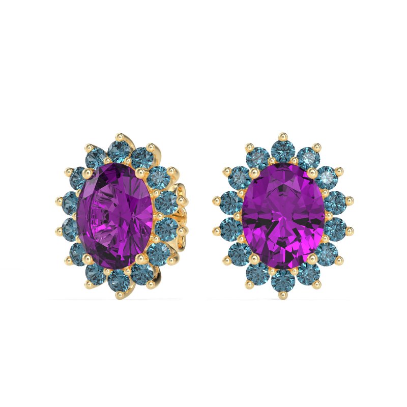 Princess Diana Oval Halo Earrings