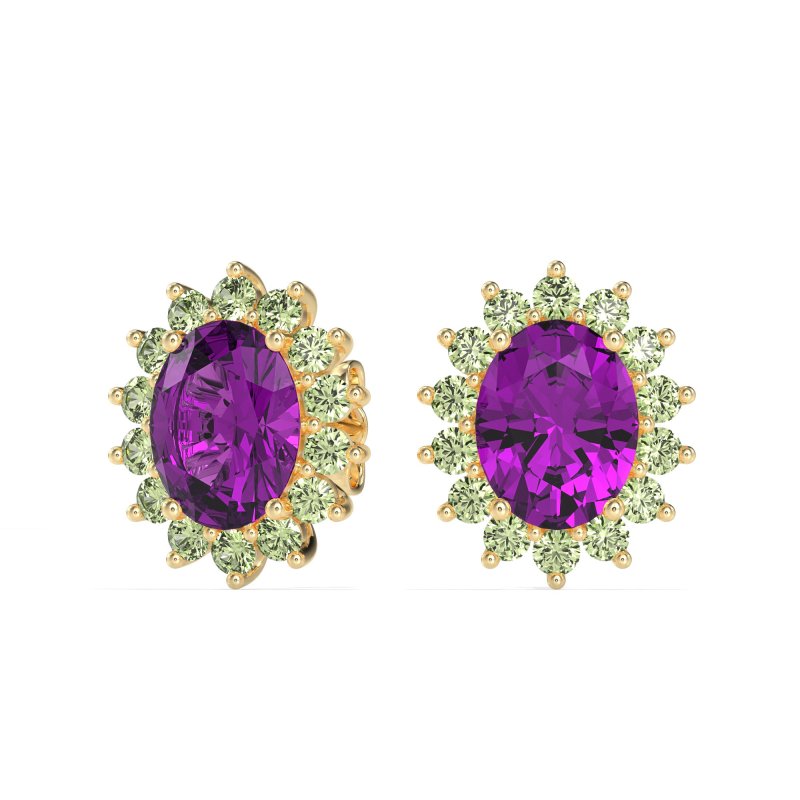 Princess Diana Oval Halo Earrings