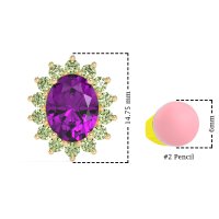 Princess Diana Oval Halo Earrings