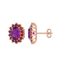 Princess Diana Oval Halo Earrings