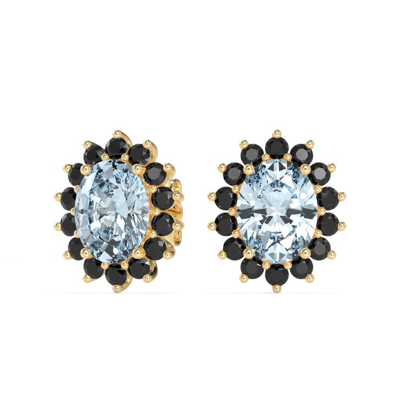 Princess Diana Oval Halo Earrings