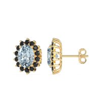 Princess Diana Oval Halo Earrings