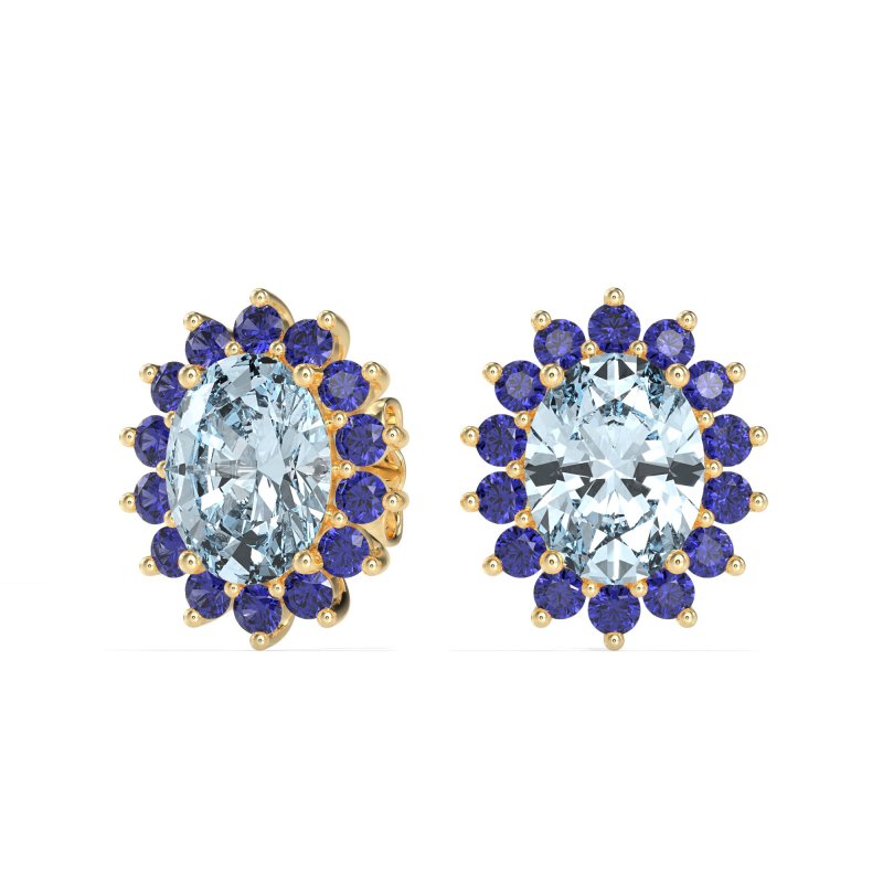 Princess Diana Oval Halo Earrings