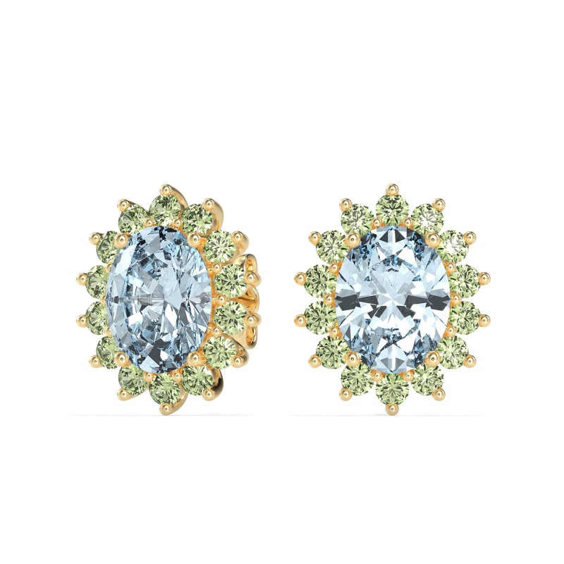 Princess Diana Oval Halo Earrings