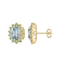 Princess Diana Oval Halo Earrings