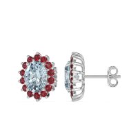Princess Diana Oval Halo Earrings