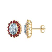 Princess Diana Oval Halo Earrings