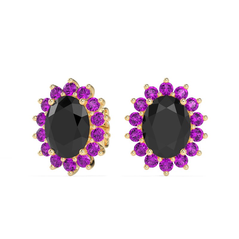 Princess Diana Oval Halo Earrings