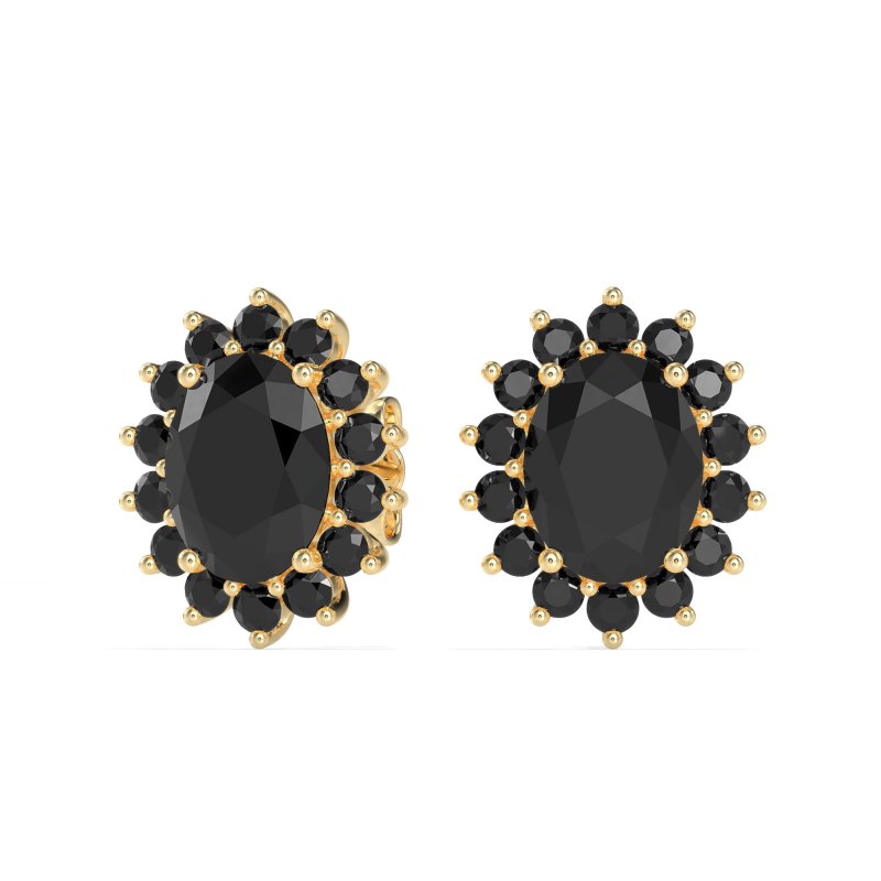 Princess Diana Oval Halo Earrings