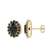 Princess Diana Oval Halo Earrings