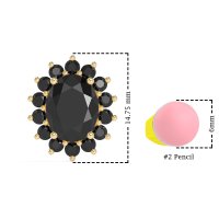 Princess Diana Oval Halo Earrings