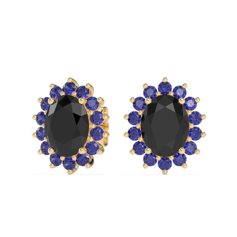 Princess Diana Oval Halo Earrings