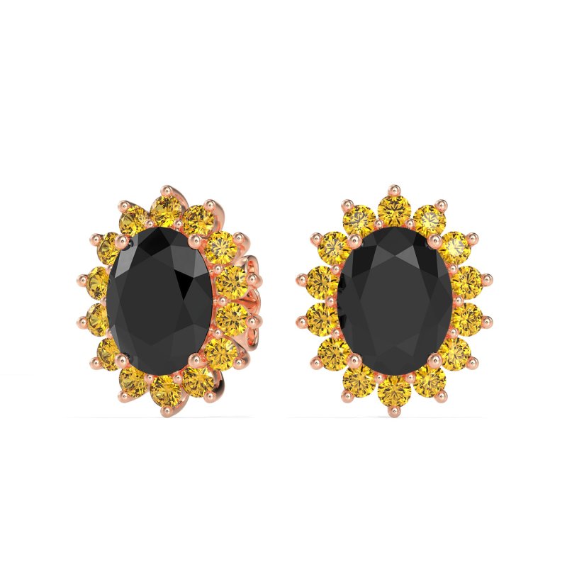 Princess Diana Oval Halo Earrings