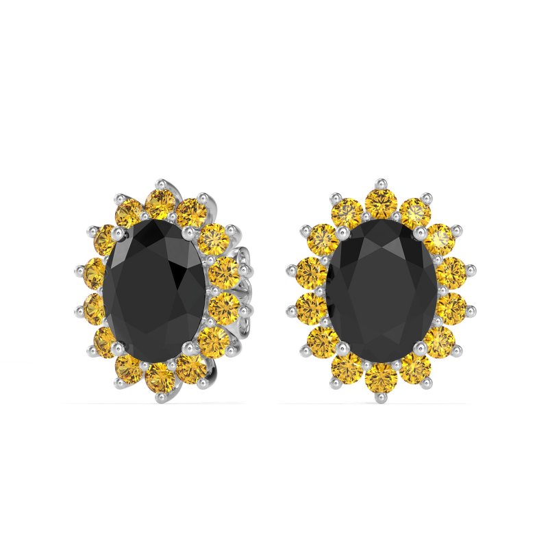 Princess Diana Oval Halo Earrings