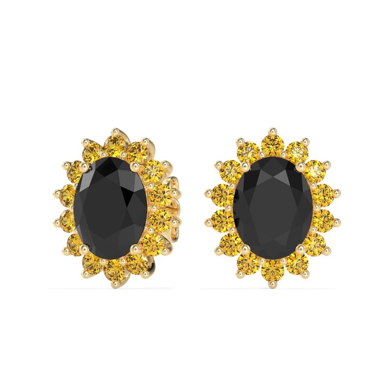 Princess Diana Oval Halo Earrings