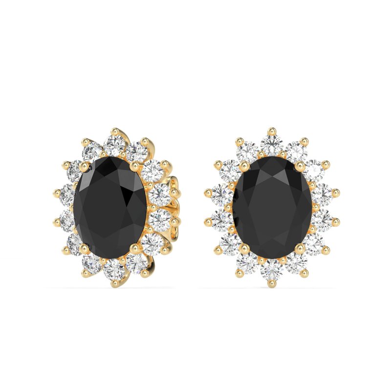 Princess Diana Oval Halo Earrings