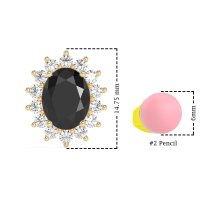 Princess Diana Oval Halo Earrings