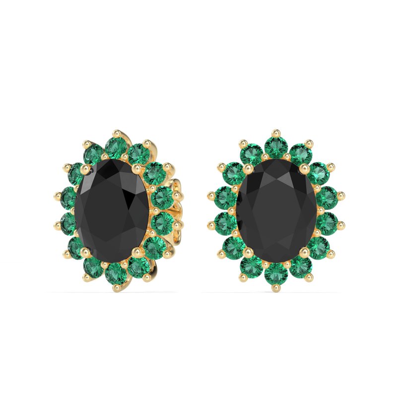 Princess Diana Oval Halo Earrings