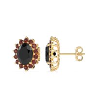 Princess Diana Oval Halo Earrings