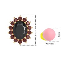 Princess Diana Oval Halo Earrings