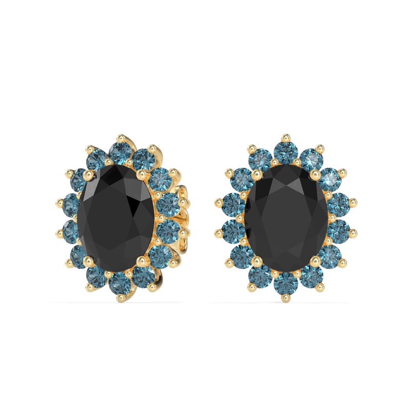 Princess Diana Oval Halo Earrings