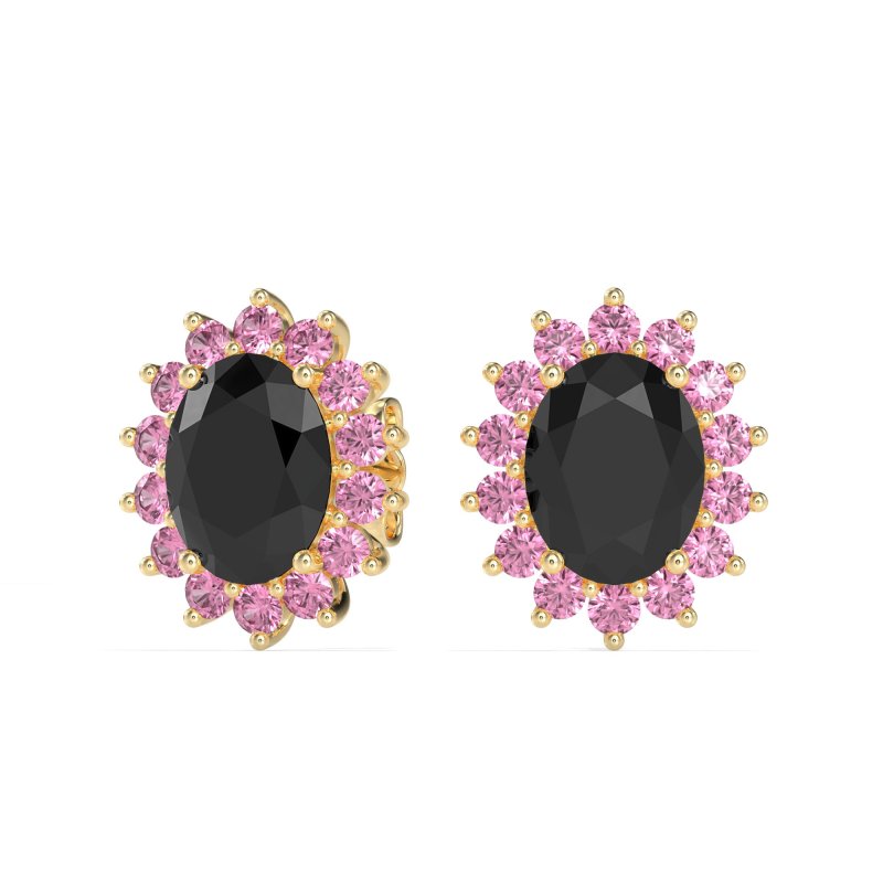 Princess Diana Oval Halo Earrings