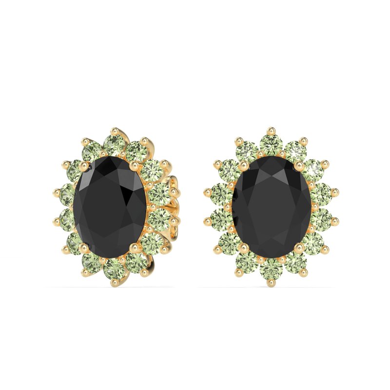 Princess Diana Oval Halo Earrings