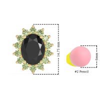 Princess Diana Oval Halo Earrings